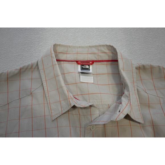 North Face Camp Shirt Checks Short Sleeve Hiking Pocket Button Up Mens XL - Picture 8 of 11